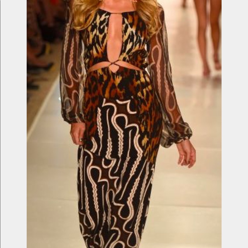 Indah maxi Zulu brown print- Celia